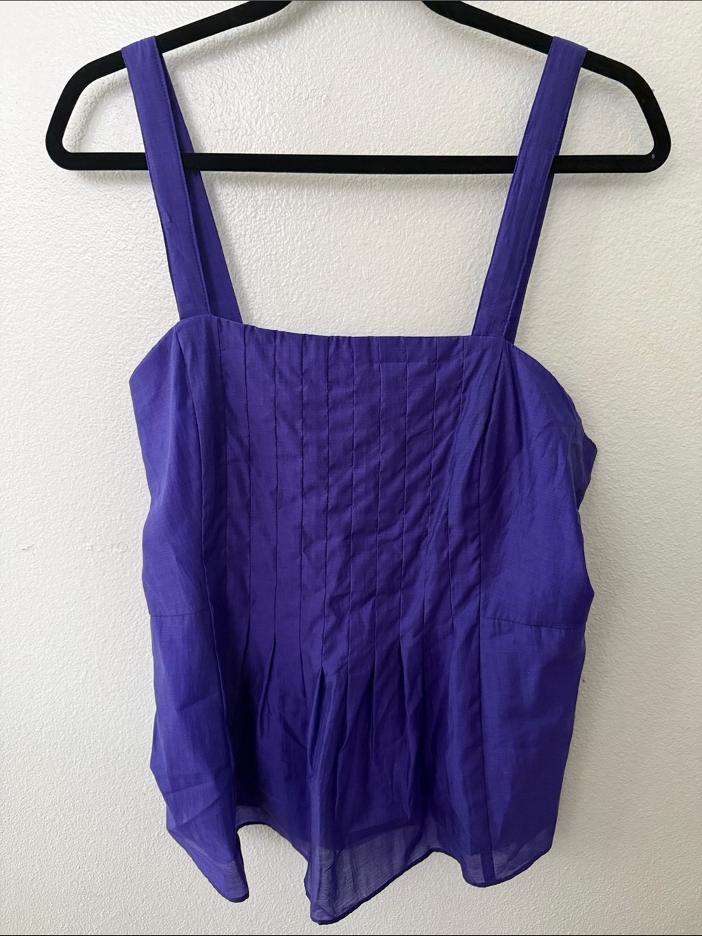 Banana Republic Factory Purple Square-Neck Tencel Pintuck Tank NWT